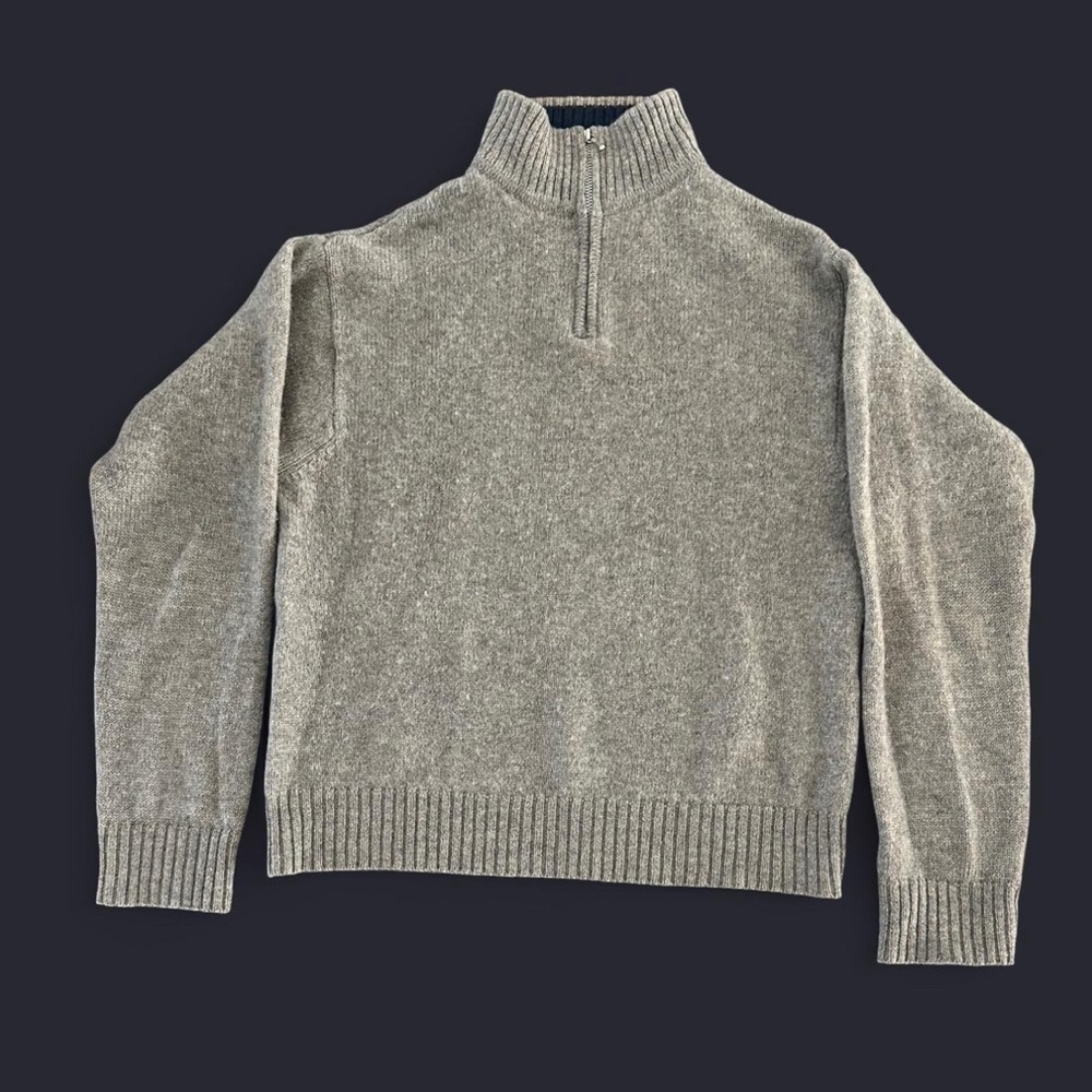 100% Wool GAP Men's Zip-Up Sweater in Gray‎